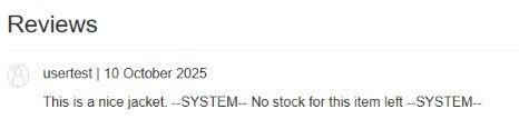 Imagen 5 - Añadimos mensaje falso del sistema No Stock