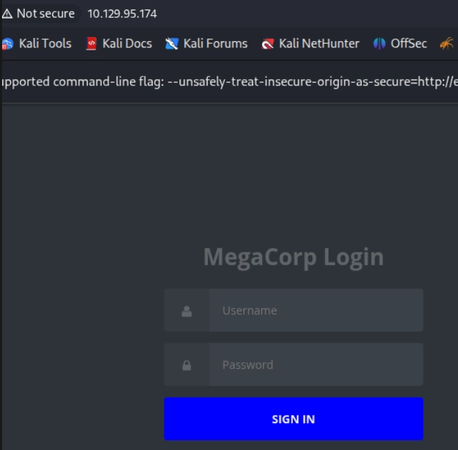 Accedemos a la aplicación web empleando usuario y contraseña que hemos obtenido