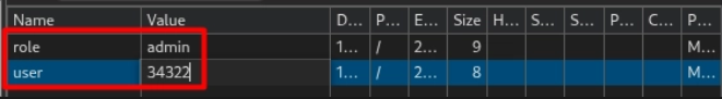 Desde dev tools modificamos el valor de la cookie