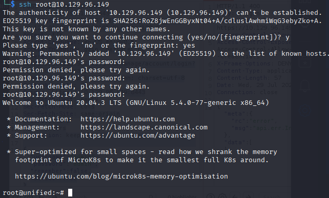 Nos conectaos via SSH con la contraseña encontrada
