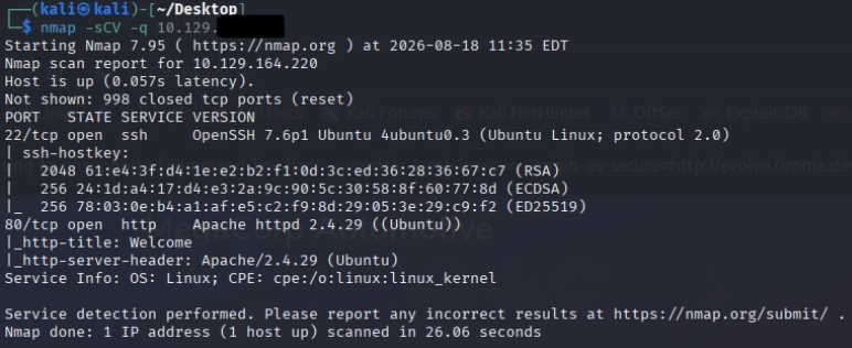 Escaneo de puertos con nmap