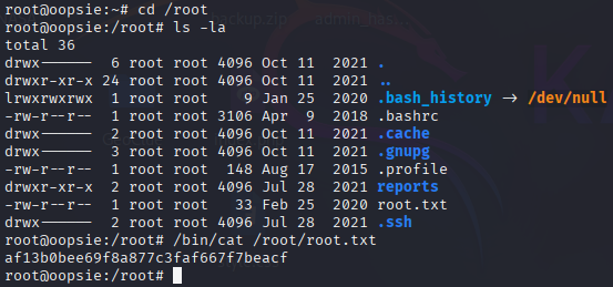 Obtenemos la flag de root