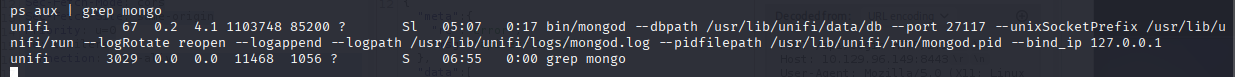 Obtenemos el puerto de MongoDB