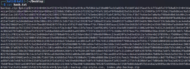 Comprobamos que el hash se ha creado correctamente