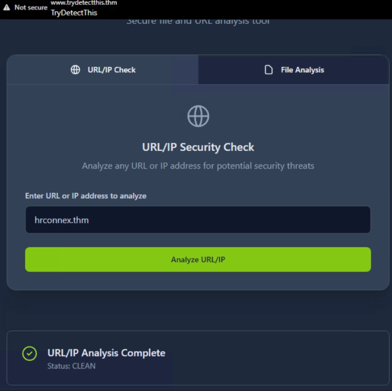 Análisis de la URL en la herramienta TryDetectThis
